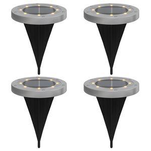 vidaXL Solar-Bodenleuchten mit Erdspie&szlig; 4 Stk. Warmwei&szlig;