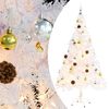 vidaXL K&uuml;nstlicher Weihnachtsbaum mit Beleuchtung & Kugeln Wei&szlig; 150 cm