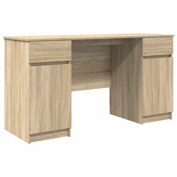 vidaXL Schreibtisch Sonoma-Eiche 140 x 49 x 76 cm Holzwerkstoff