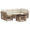 vidaXL Gartensofa-set 7 stk. Beige und Cremewei&szlig; Poly-Rattan