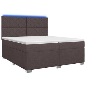 vidaXL Boxspringbett mit Matratze Dunkelbraun 200 x 200 cm Stoff