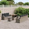 vidaXL Gartensofa-set mit Kissen 10 pcs Grau Poly-Rattan