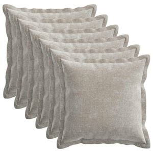 vidaXL Kissenbezug 6 stk. HOUTEN Hellgrau 30 x 30 cm Chenille-Stoff