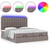 vidaXL Ottoman-Bett mit Matratzen & LEDs Taupe 180x200 cm Stoff