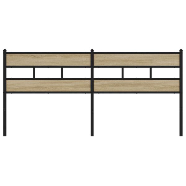 vidaXL Ersatz-Kopfteil Sonoma-Eiche 200 cm Eisen und Holzwerkstoff