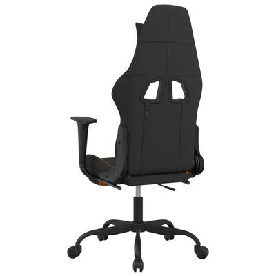 vidaXL Gaming-Stuhl mit Fußstütze Schwarz und Orange Stoff