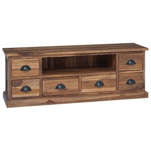 vidaXL TV-St&auml;nder Natur 110 x 30 x 40 cm Massivholz Teak