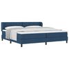 vidaXL Boxspringbett mit Matratze mit Kopfteil Blau 200 x 200 cm Stoff