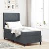 vidaXL Boxspringbett mit Matratze Dunkelgrau 80 x 200 cm Samt