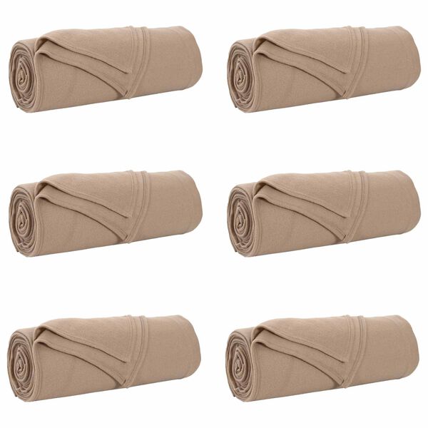 vidaXL Wohndecken 6 pcs Kamel 210 x 140 cm Fleece