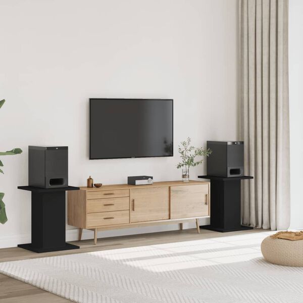 vidaXL Lautsprecherst&auml;nder 2 Stk. Schwarz 30x30x60 cm Holzwerkstoff