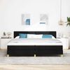 vidaXL LED Boxspringbett mit Matratze Schwarz 200 x 200 cm Stoff