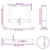 vidaXL Couchtischbeine A-Form 2 Stk. Weiß 30x(30-31) cm Stahl