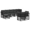 vidaXL Outdoor-Sofagarnitur 8 stk. 9-Sitzer Schwarz und Dunkelgrau