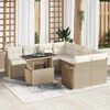 vidaXL Gartensofa-set mit Kissen mit Kissen 9 pcs Beige Polyrattan