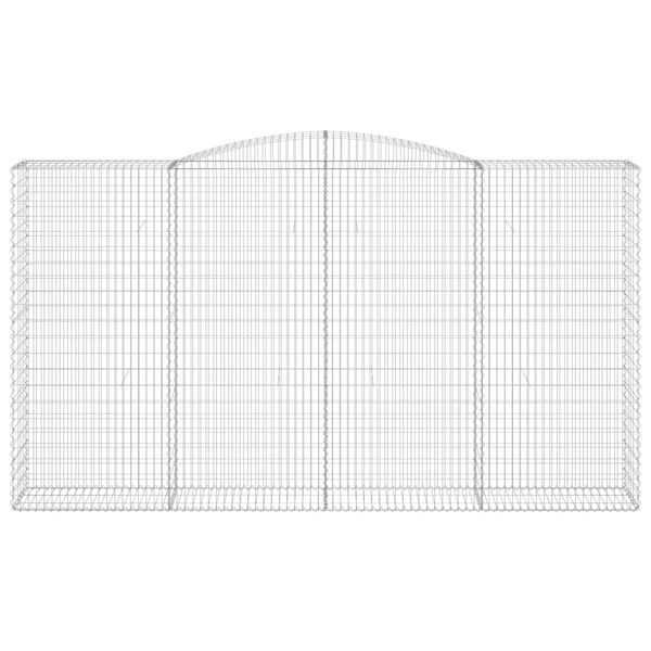vidaXL Gabionen mit Hochbogen 3 Stk. 400x50x220/240cm Verzinktes Eisen