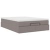 vidaXL Ottoman-Bett mit Matratze Taupe 140x190 cm Stoff