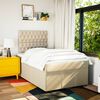 vidaXL Boxspringbett mit Matratze Creme 120x200 cm Stoff