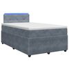 vidaXL Boxspringbett mit Matratze Dunkelgrau 120 x 200 cm Samt
