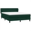 vidaXL Boxspringbett mit Matratze Dunkelgr&uuml;n 160x220 cm Samt