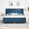 vidaXL Boxspringbett mit Matratze mit LED Blau 200 x 200 cm Stoff