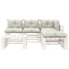 vidaXL 6-tlg. Garten-Lounge-Set Paletten mit Kissen in Beige Holz