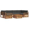 vidaXL Outdoor-Sofagarnitur mit Kissen 7 pcs Natur und Anthrazit