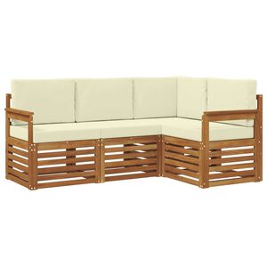 vidaXL Sofagarnituren 4 pcs Natur und Creme Massivholz Akazie