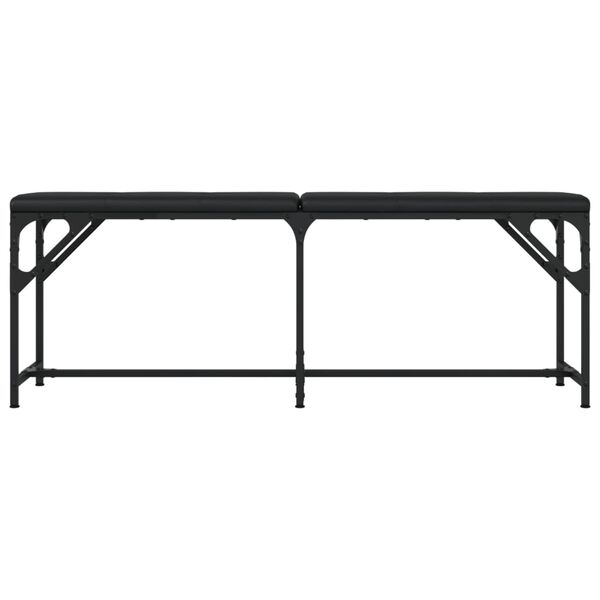 vidaXL Essbank Schwarz 124x32x45 cm Stahl und Kunstleder