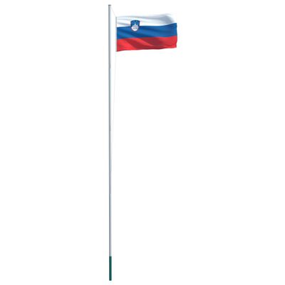vidaXL Flagge Sloweniens und Mast Aluminium 6,2 m