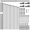 vidaXL Gartenzaun 4 pcs Grau 170 x 140 cm Pulverbeschichteter Stahl