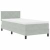 vidaXL Boxspringbett mit Matratze Hellgrau 100 x 200 cm Samt