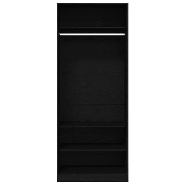 vidaXL Kleiderschrank Schwarz Eichen-Optik 80 x 50 x 200 cm