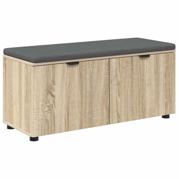 vidaXL Flurbank mit Kissen mit Speicher Sonoma-Eiche 100 x 38 x 46 cm