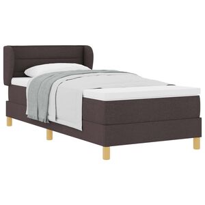 vidaXL Boxspringbett mit Matratze Dunkelbraun 90 x 190 cm Stoff