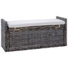 vidaXL Sitzbank mit Stauraum Schwarz gewaschen 110 x 40 x 50 cm Rattan