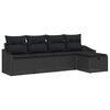 vidaXL Sofa Set mit Kissen 6 pcs Poly-Rattan