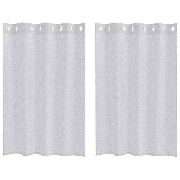 vidaXL Voile-Vorhang 2 pcs Hellgrau 140 x 140 cm Polyester