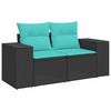 vidaXL 6-tlg. Garten-Sofagarnitur mit Kissen Schwarz Poly Rattan