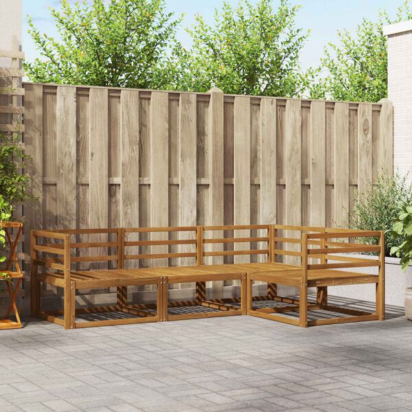 vidaXL Outdoor-Sofagarnitur 4 pcs Natur Massivholz Akazie