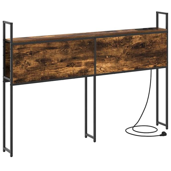 vidaXL Kopfteil mit Stauraum mit Ladestation R&auml;uchereiche 135 cm