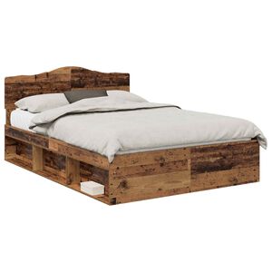 vidaXL Bettrahmen Altholz 150 x 200 cm Massives Kiefernholz