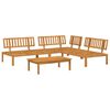 vidaXL Sofa Set mit Kissen Uni 4 pcs Creme Massivholz Akazie