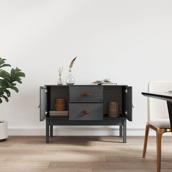vidaXL Sideboard Grau 110x40x78 cm Massivholz Kiefer