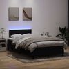 vidaXL Boxspringbett mit Matratze & LED Schwarz 120x210 cm Samt