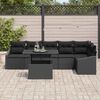 vidaXL Gartensofa-set mit Kissen 7 pcs Schwarz Poly-Rattan