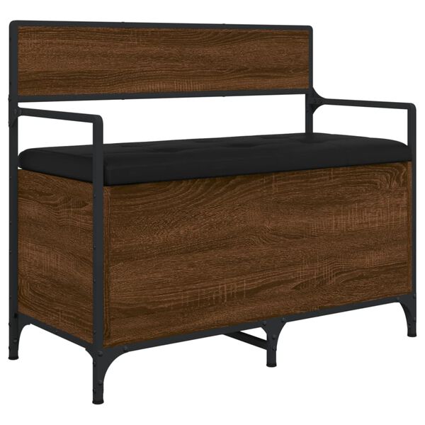 vidaXL Sitzbank mit Stauraum Braun Eichen-Optik 85,5x42x73,5 cm