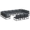 vidaXL Gartensofa-set mit Kissen 13 pcs Schwarz Aluminium