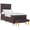 vidaXL Boxspringbett mit Kopfteil Dunkelbraun 190 x 90 cm Stoff