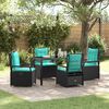 vidaXL Garten Essgruppe 5 pcs Schwarz Poly-Rattan
